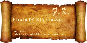 Fischoff Klarissza névjegykártya